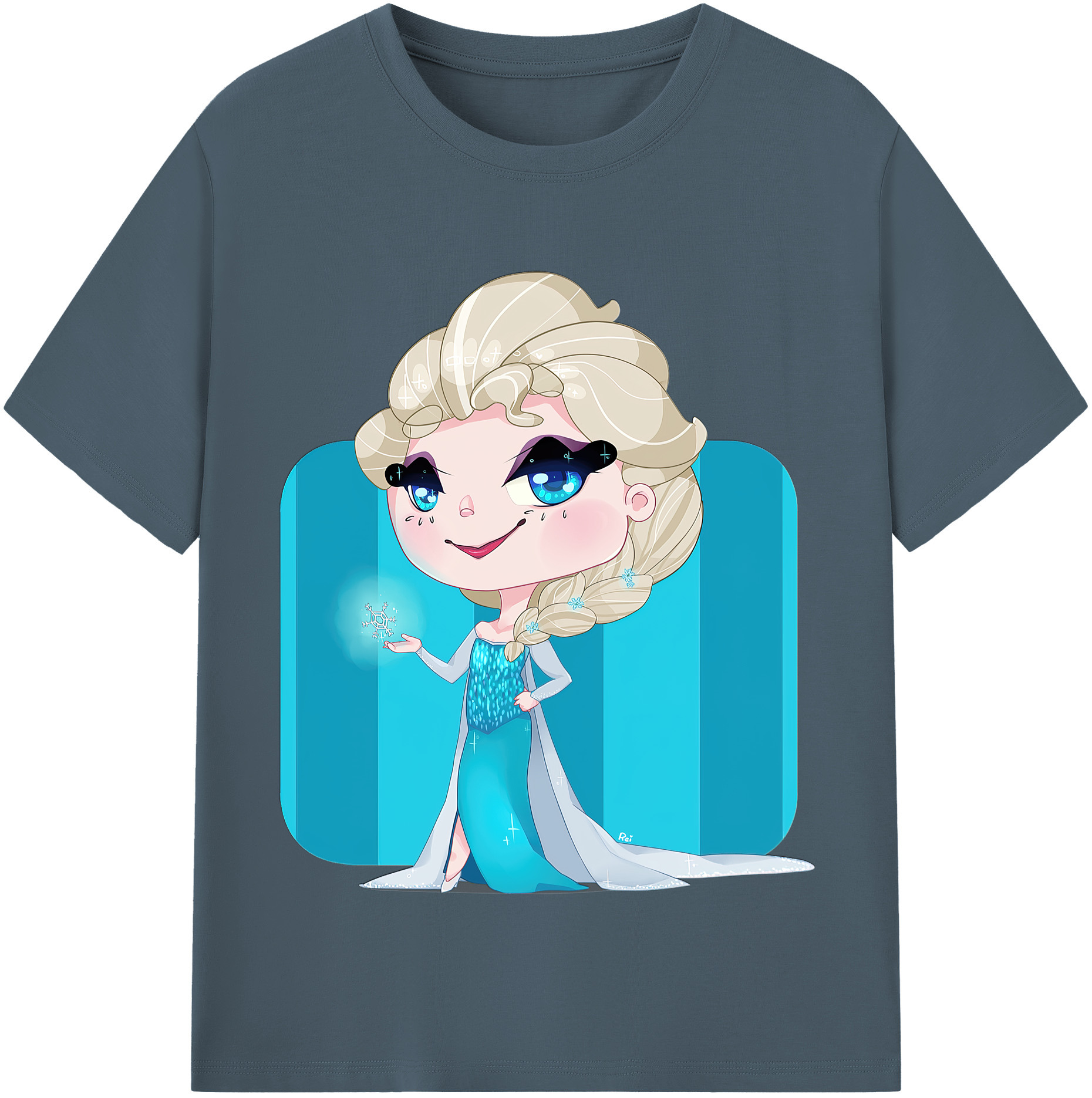 （画像用） アナと雪の女王 アンナ エルサ Frozen Anna Elsa 綿100％半袖Tシャツ（フロントプリント）